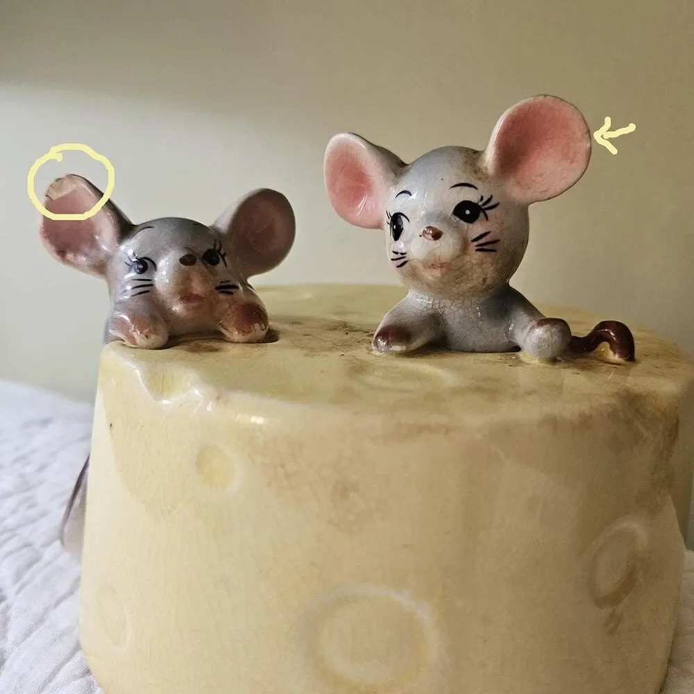 Vintage Tilso Japan Ceramic Mouse Covered Cheese Dish